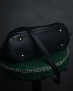“Salvatore Ferragamo” 2000’s Pebbled leather turn lock bag