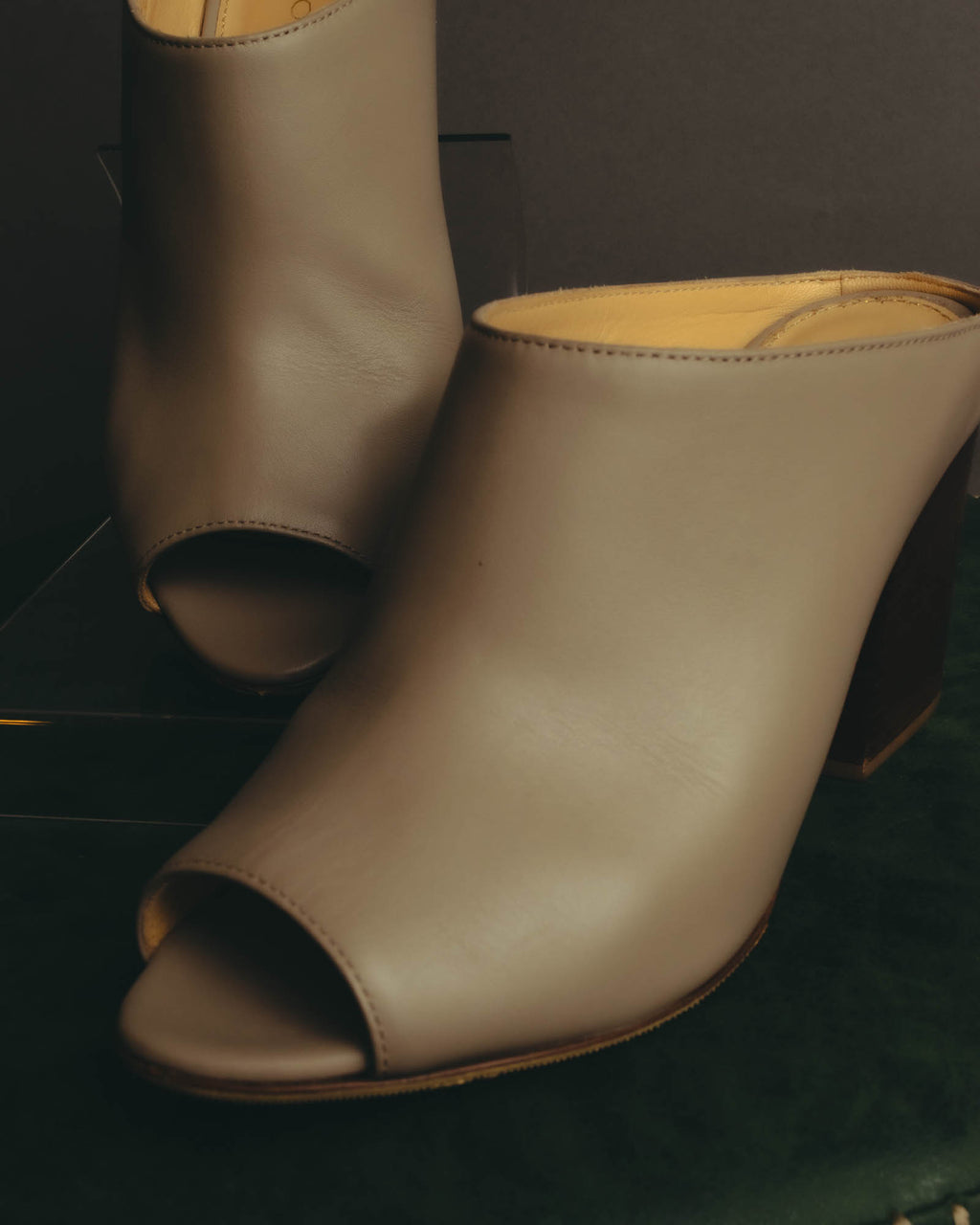 "Sergio Rossi" 10's Minimal leather mule sandals