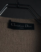 "Christian Dior" 90’s cable knit＆suede panel vest