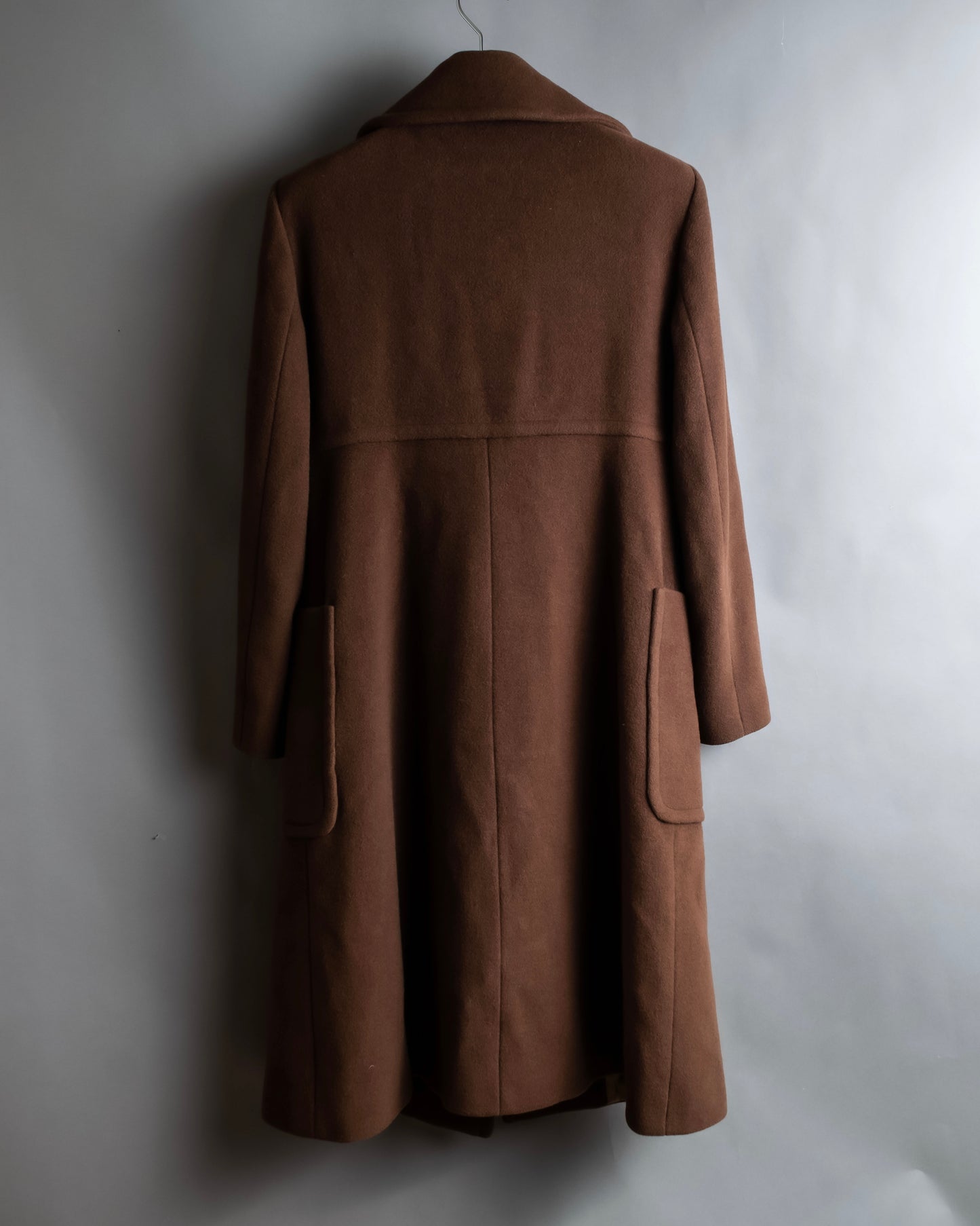 "STUDIO 0001 BY FERRE" Double breasted oversized wool blend chesterfield coat