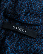 "GUCCI" Navy micro pattern silk necktie