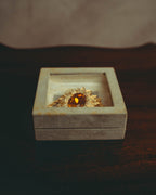 -SPECIAL- “Christian Dior” 80’s-90’s Sunburst amber glass pendant brooch