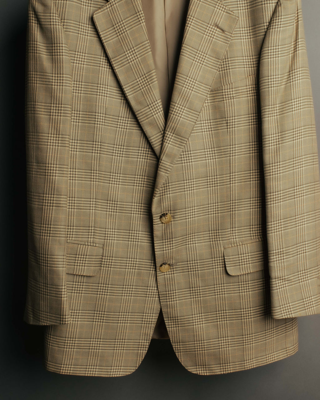"GUCCI" 90's-00's Vintage houndstooth and glen check structured cotton jacket