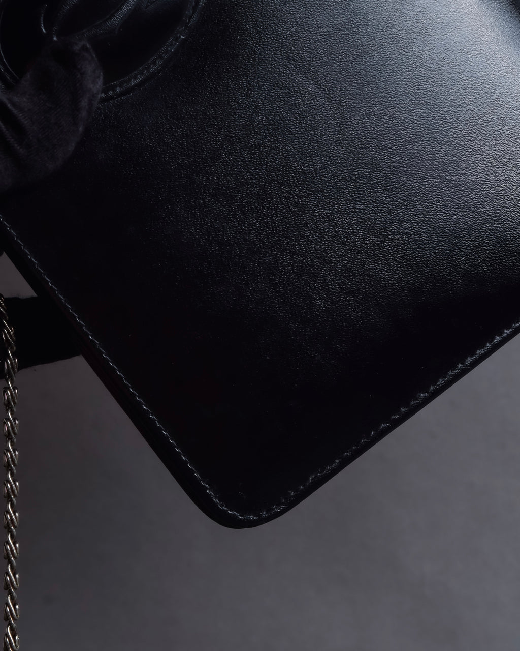 "Cartier" Logo engraved horizontal chain shoulder leather bag