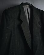"Yves Saint Laurent diffusion hommes" 80’s-90’s structured glitter pinstripe wool suit set-up