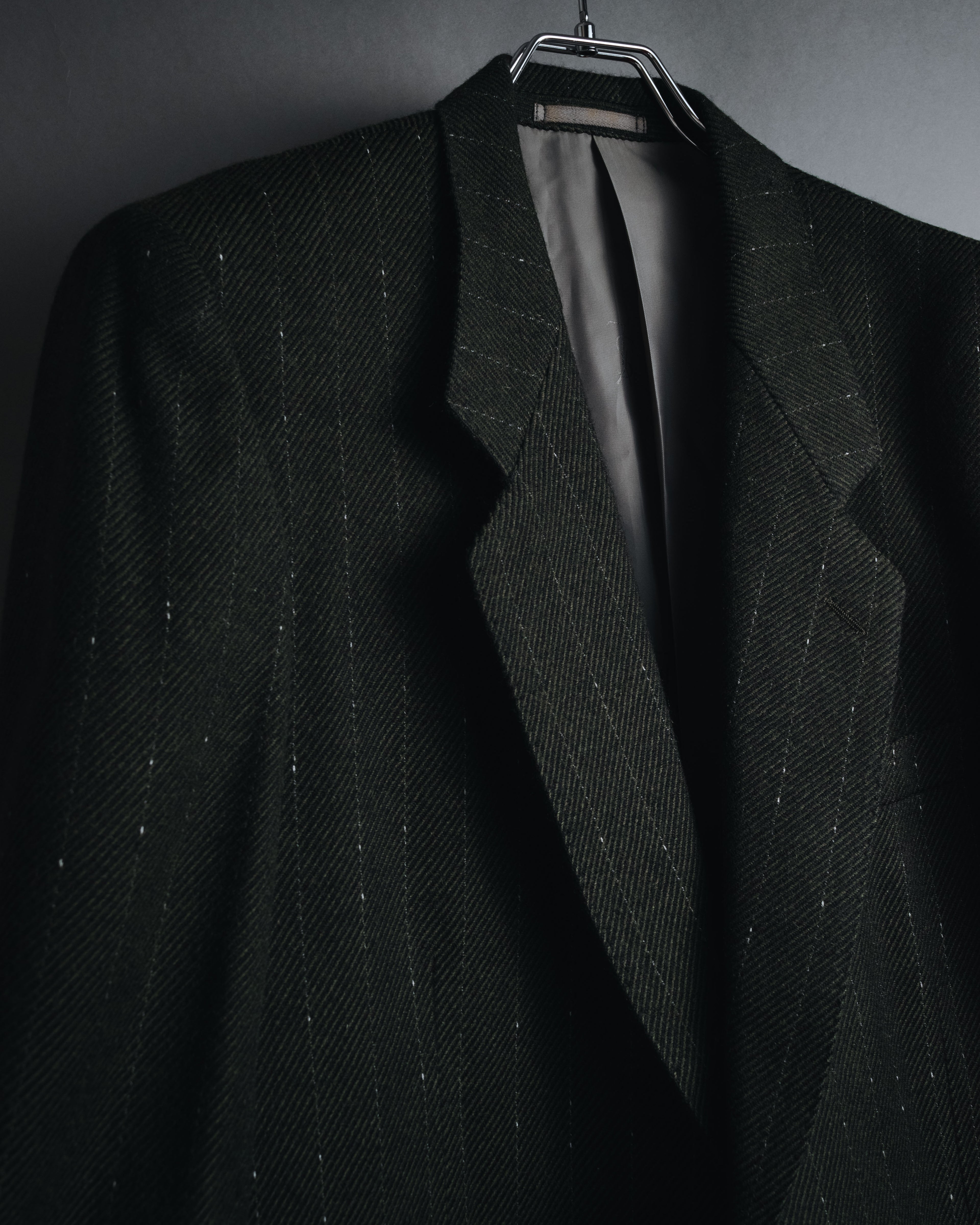 "Yves Saint Laurent diffusion hommes" 80’s-90’s structured glitter pinstripe wool suit set-up
