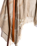 LOEWE by Jonathan Anderson/ Fringe Designed Beige Anagram Blanket Skirt