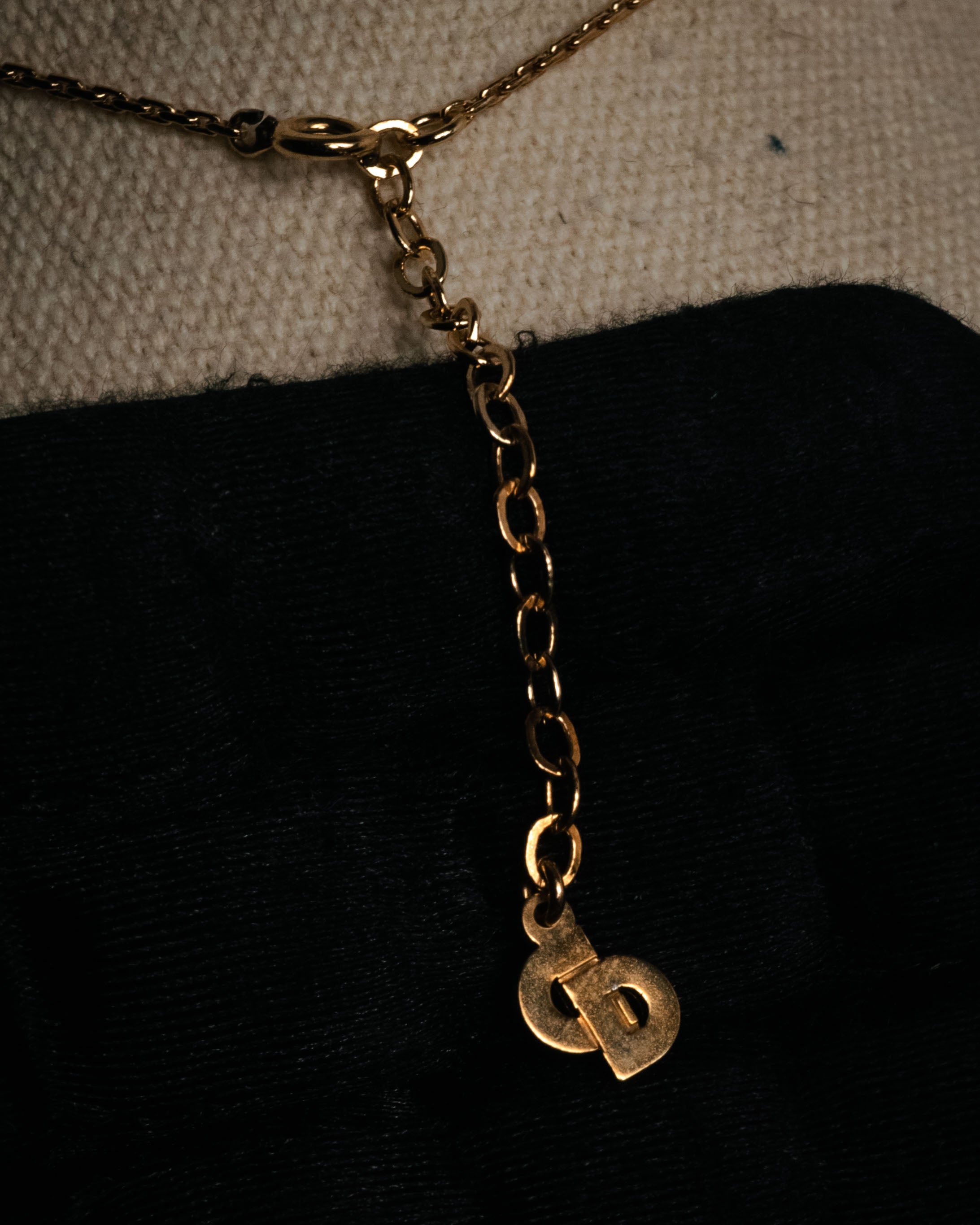 “Christian Dior” 80’s-90’s Lucky horseshoe pavé pendant necklace