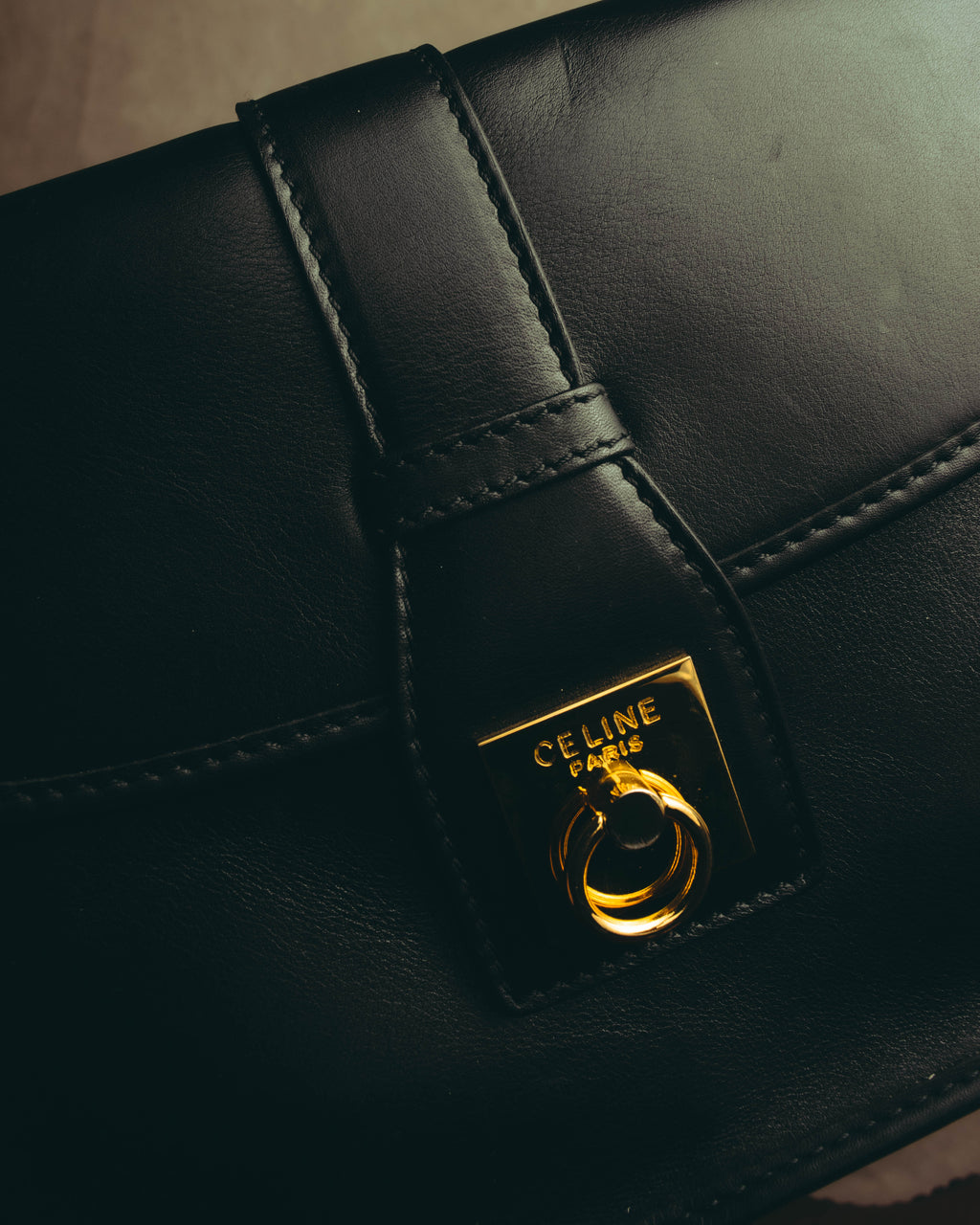 “CELINE” 90’s-00’s Ring lock leather shoulder bag