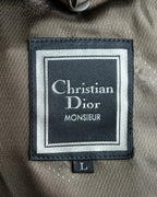 "Christian Dior" Nubuck leather oversized tailored jacket