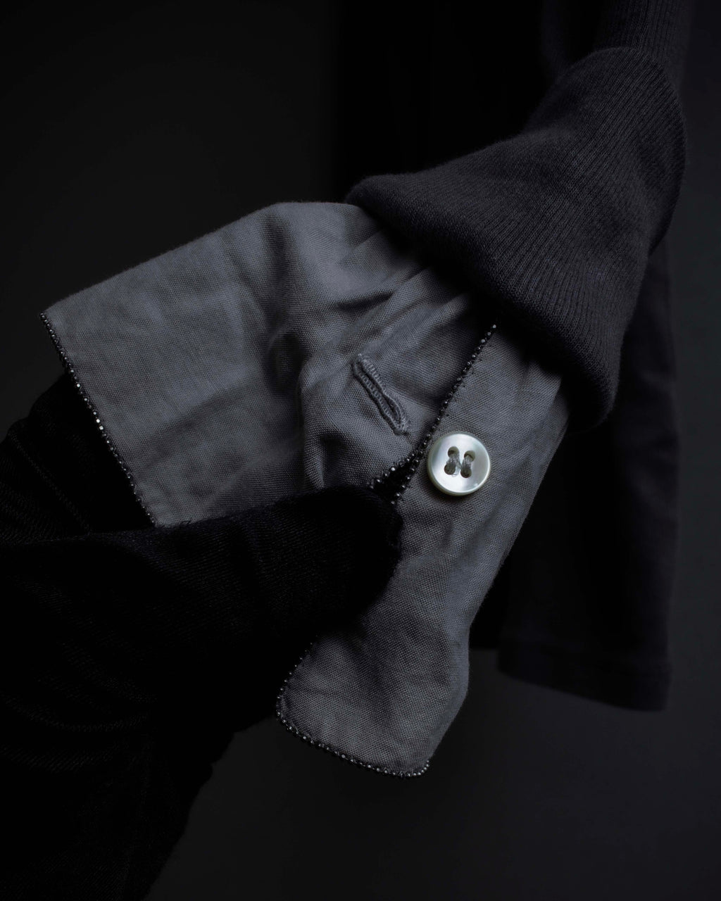 "BRUNELLO CUCINELLI" Layered shirt docking design knit pullover