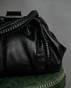 "Salvatore Ferragamo" Draping design lace-up detail leather bag