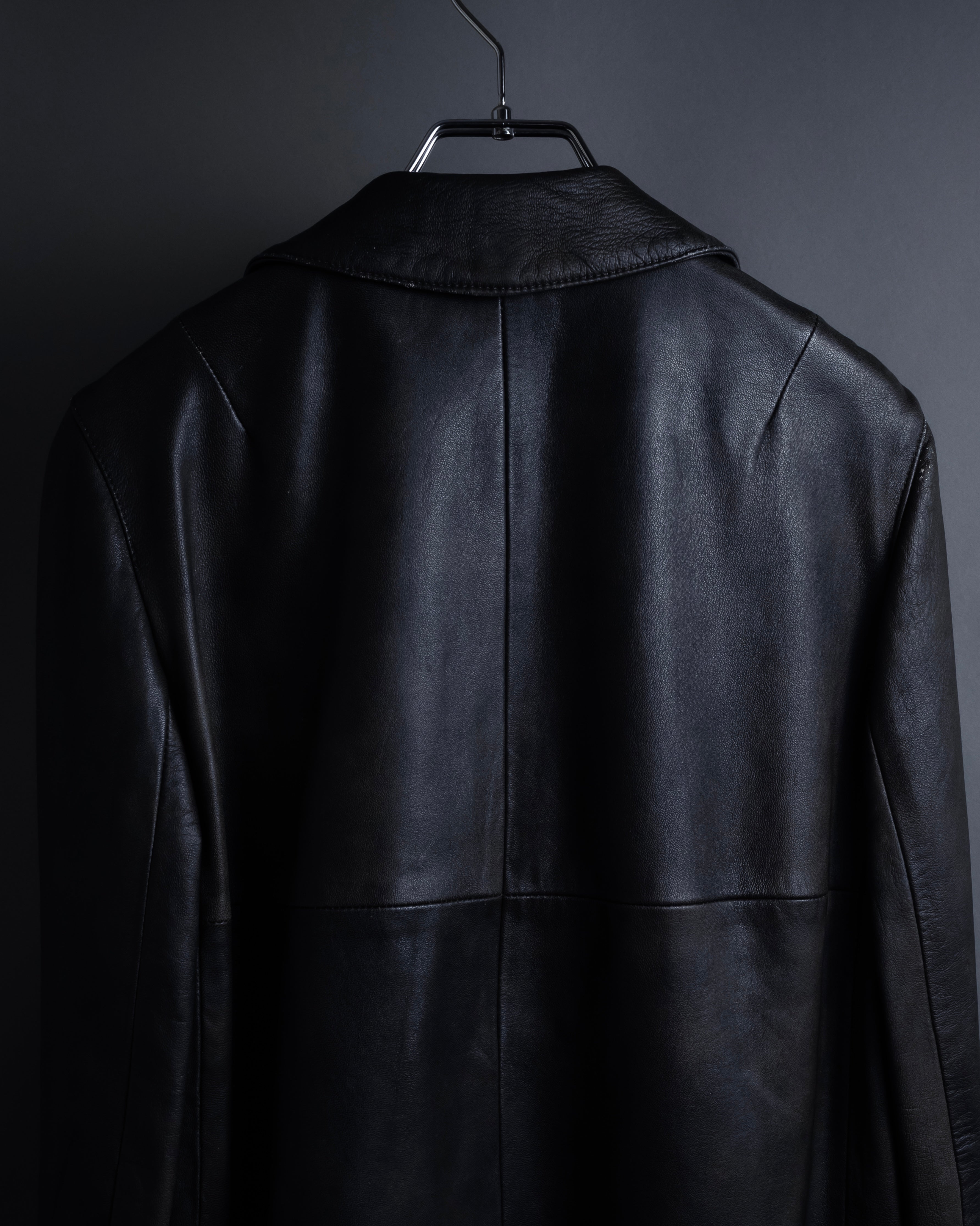 "Weekend Max Mara" Minimalist design center zip-up leather jacket