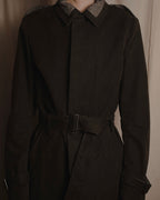 "DOLCE & GABBANA" 00’s resin coated patch detail belted coat