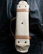 “LOEWE” Leather belted design bicolor handbag