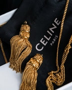 "CELINE" Fringe emblem design long necklace