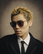 -SPECIAL- “GUCCI” 2010’s Oversized titanium and acetate sunglasses