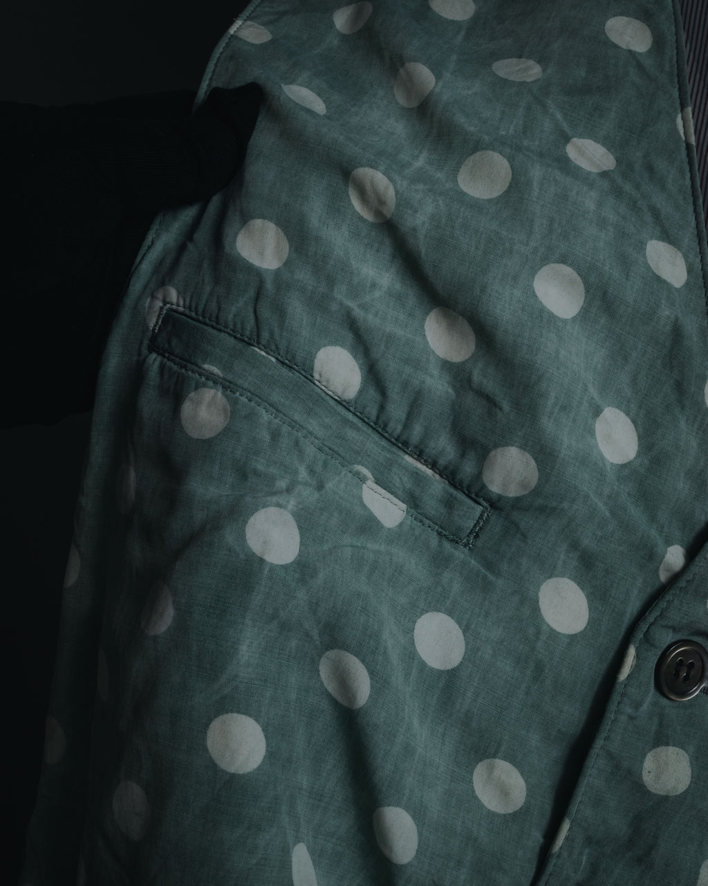 "COMME des GARÇONS HOMME"
Early 90s polka-dot rayon tailored vest