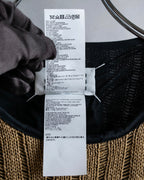 "MAISON MARGIELA" Ribbed drawcord cotton linen knit pullover