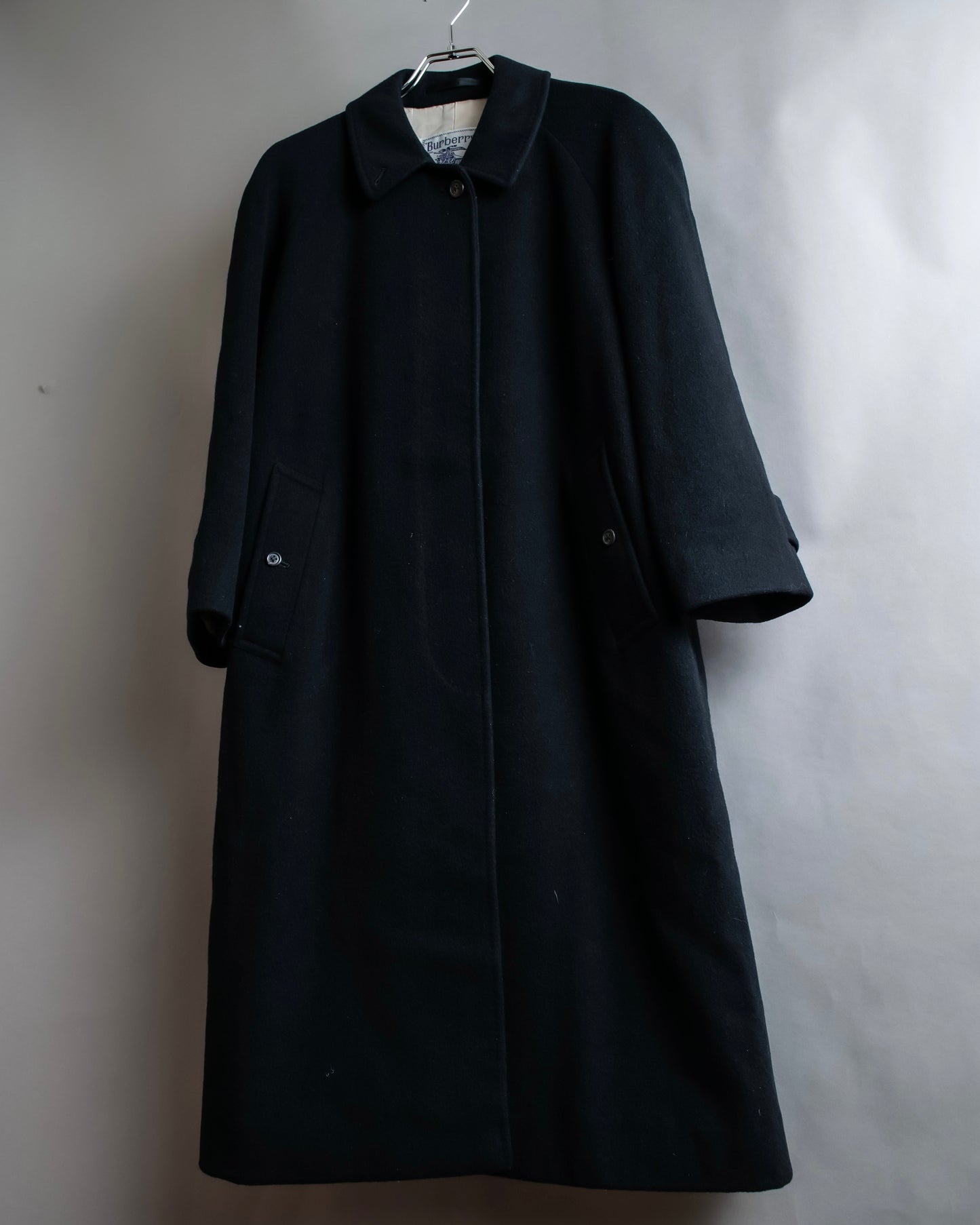 "BURBERRYS" Fly front cashmere blend oversized 2way soutien collar coat