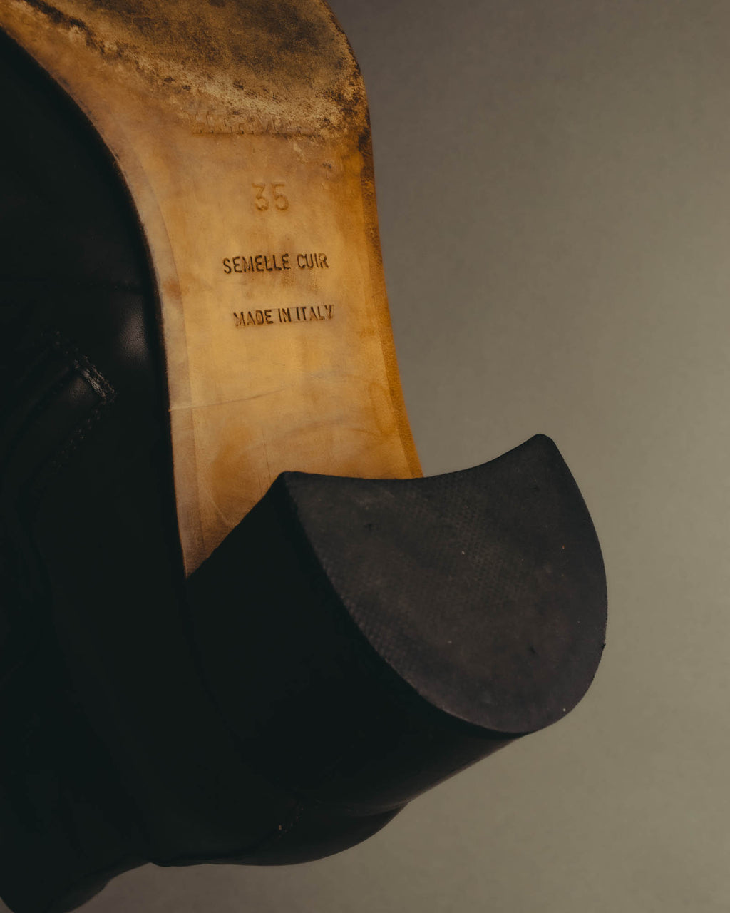 "Hermès" Minimal dark brown leather ankle boots