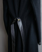 "HELMUT LANG" Fur collar belted long coat