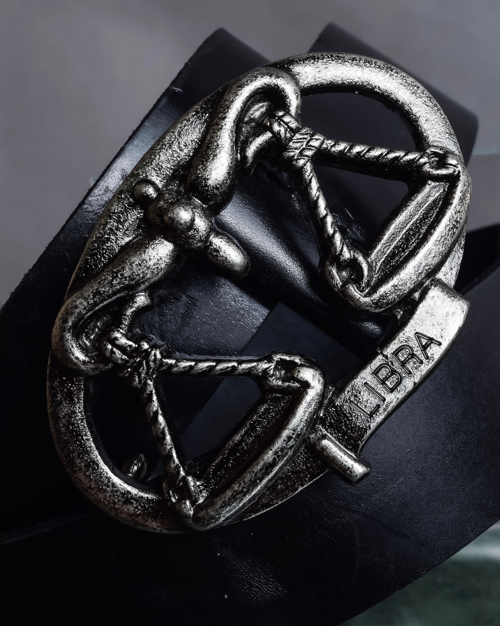 "Dolce & Gabbana" Libra motif silver buckle leather belt