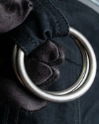 "HERMES" Belted button design linen skirt