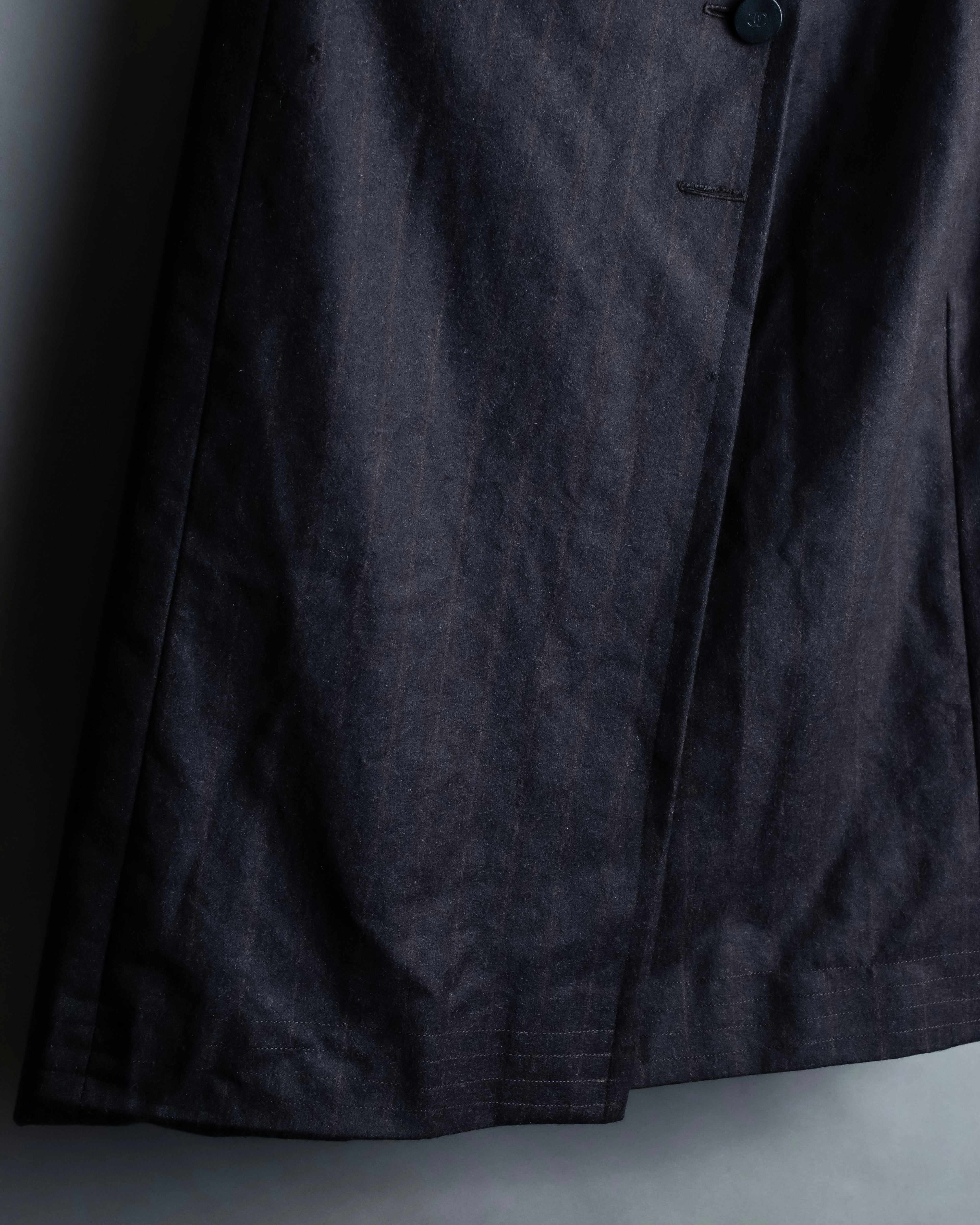 "CHANEL" Shadow stripe midi wrap skirt