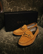 "GUCCI" 10's Camel suede horsebit loafers