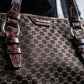 "CELINE" Macadam pattern crocodile switching one handle bag