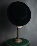 –SPECIAL– "CHANEL" 80’s fur felt velour boater hat