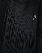 "GUCCI" 2010-11AW ribbed zip-front fringe knit vest