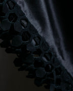 "HERNO" Laser cutwork design structured black dress