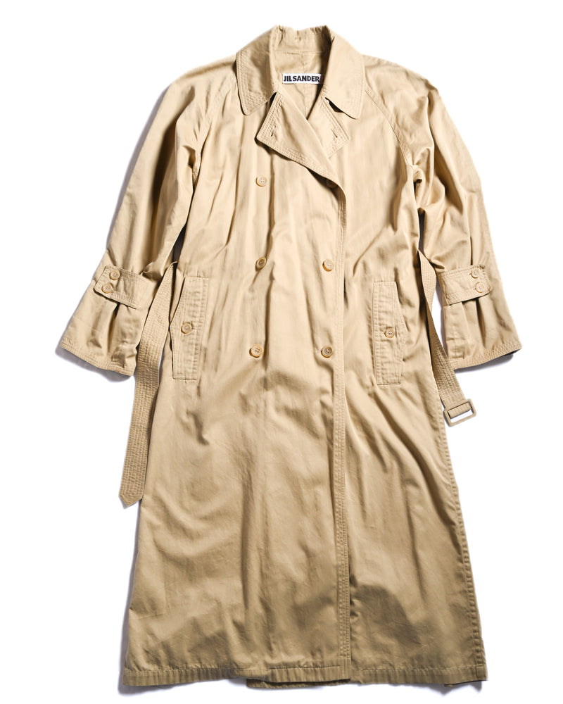 JIL SANDER by Jil Sander/ 90s Super Long Trench Coat Beige