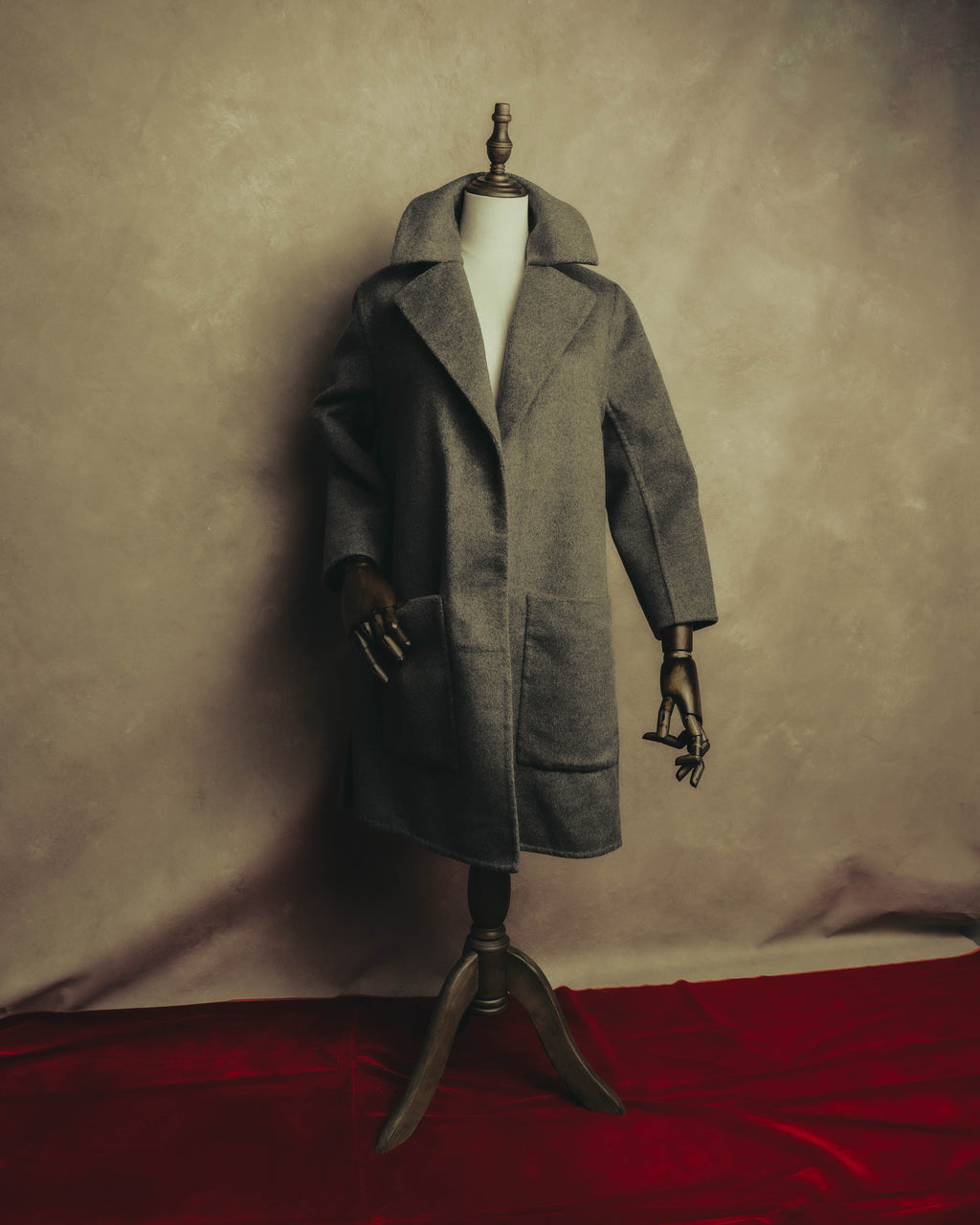 “BALENCIAGA” 00’s-10’s Wool angora wide-lapel coat