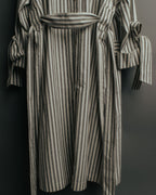 -SPECIAL- “LOEWE” 2010’s striped ribbon sleeve long gown coat