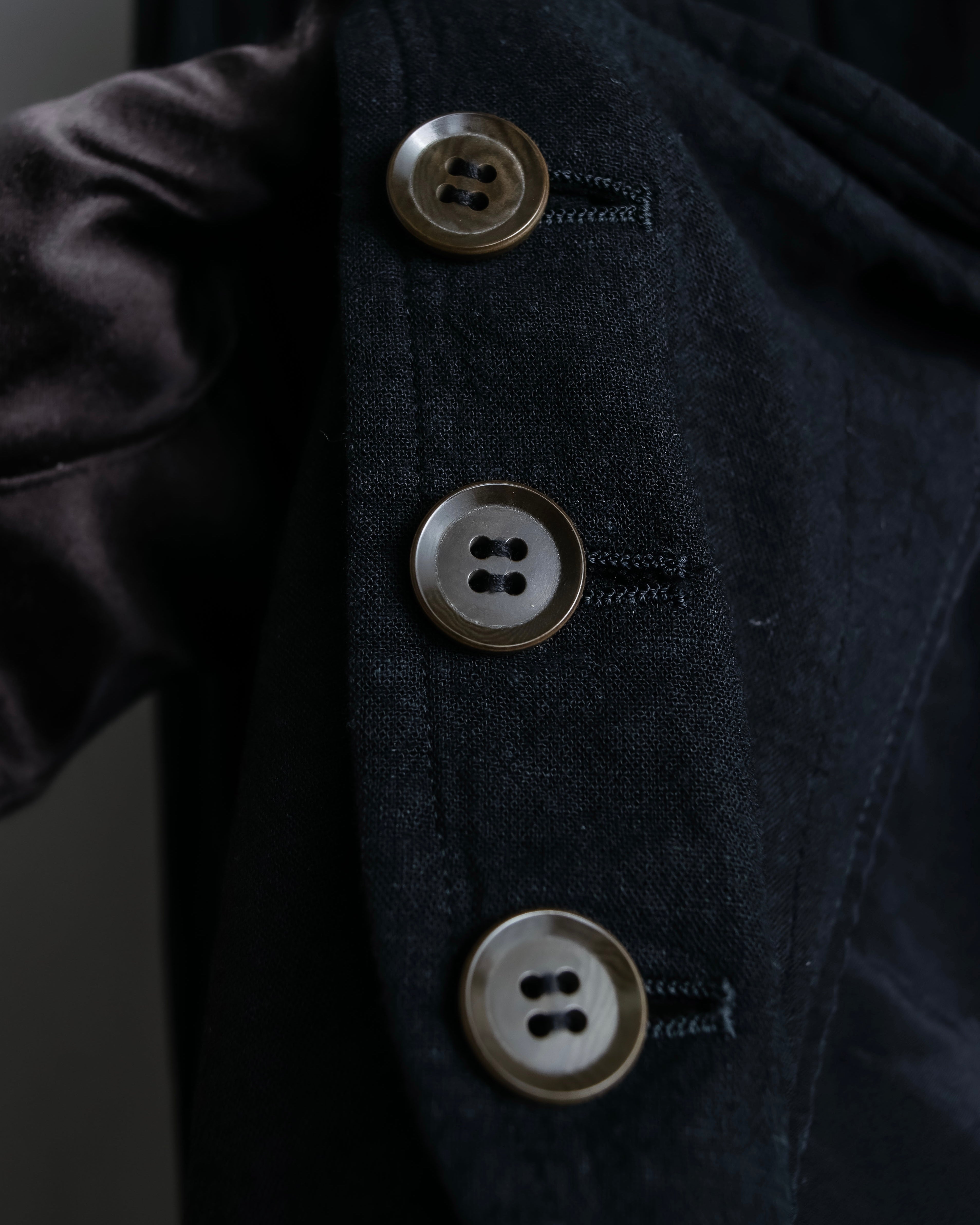 “Y’s COMPOSITION: SEE ATTACHED LABEL” Layered design multi buttons tail coat