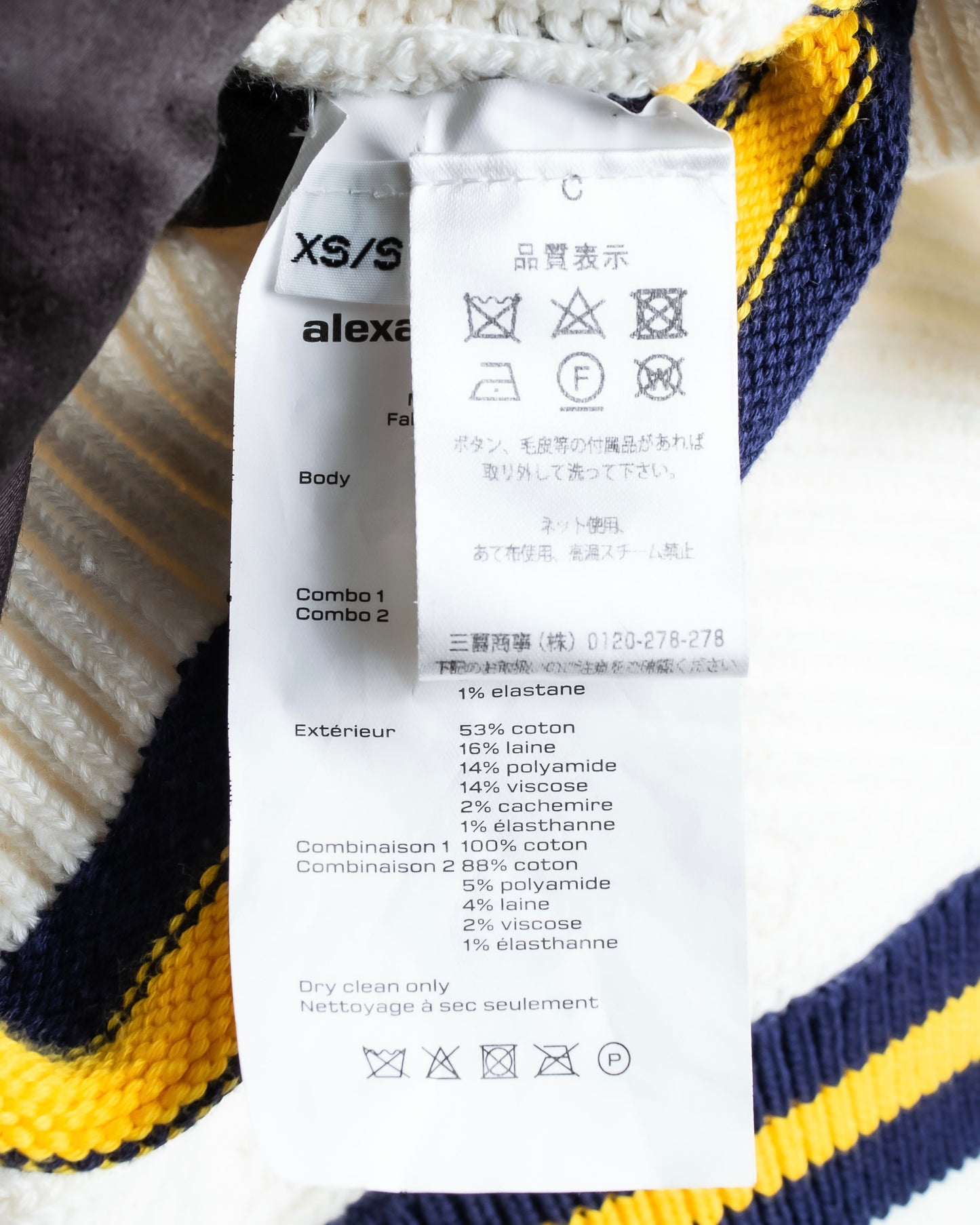 "ALEXANDER WANG" Asymmetrical tilden design knit switching sweater