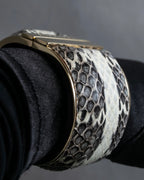 "BURBERRY" Python pattern metal hinge bangle