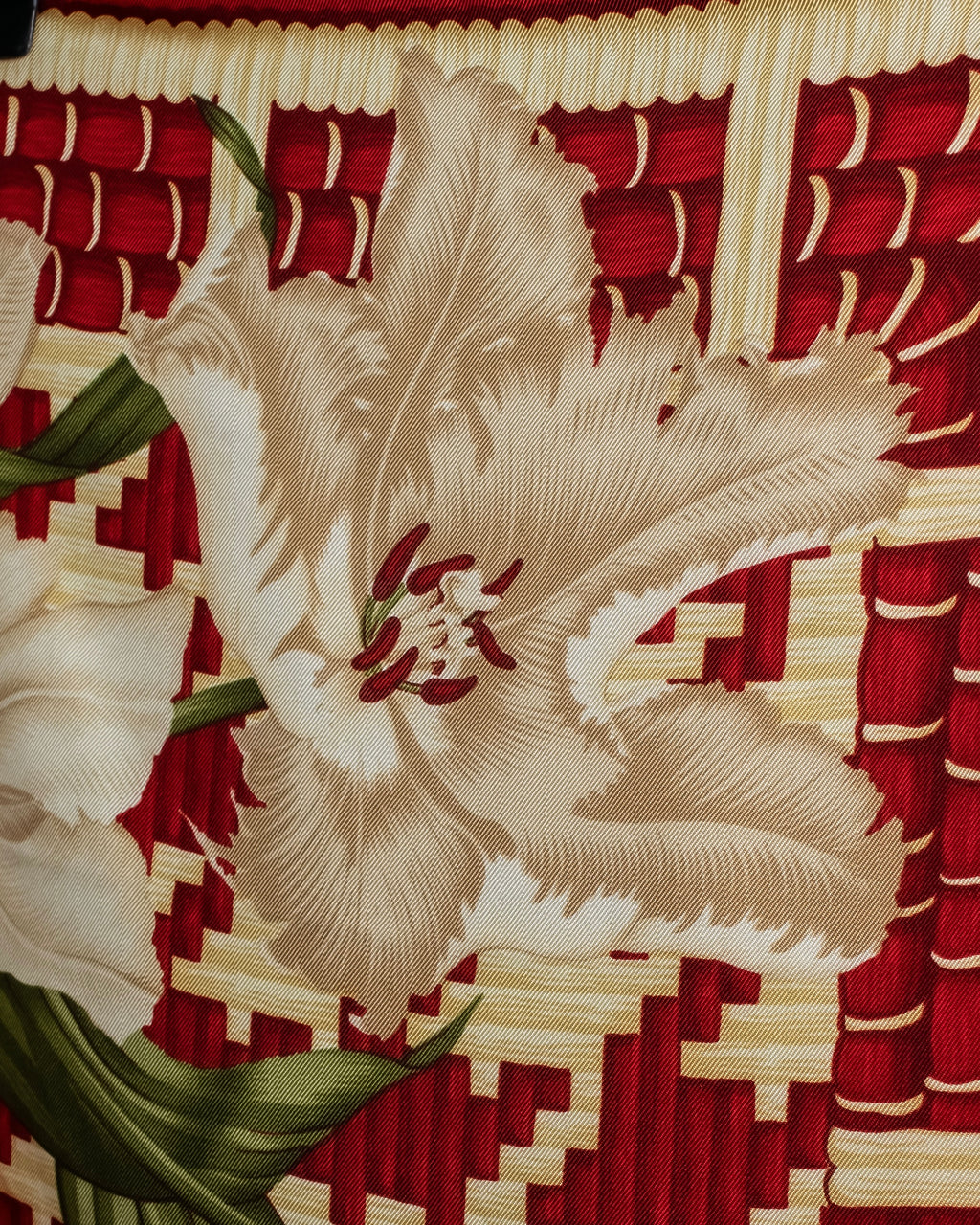 "Christian Dior" Houndstooth floral square scarf