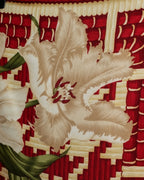 "Christian Dior" Houndstooth floral square scarf