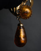 “GIANFRANCO FERRE“ 80’s-90’s Sculptural amber drop earrings