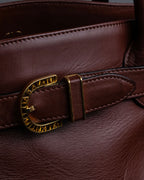 "Valentino Garavani" Reddish brown trapezoid silhouette 2way leather bag