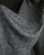 "GUCCI" GGpattern silk blend fringe stole