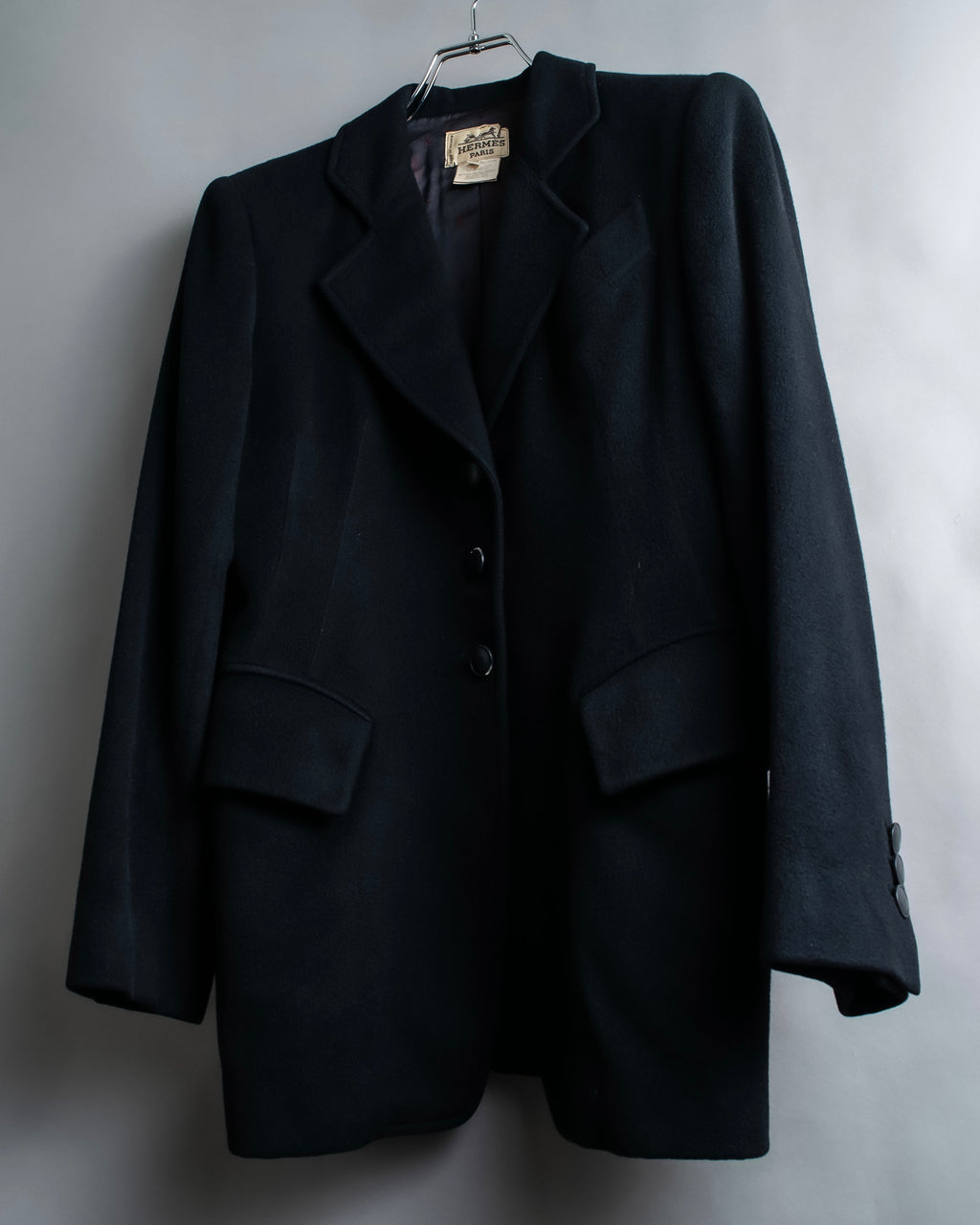 "HERMES" 100% cashmere shaped tailored jacket