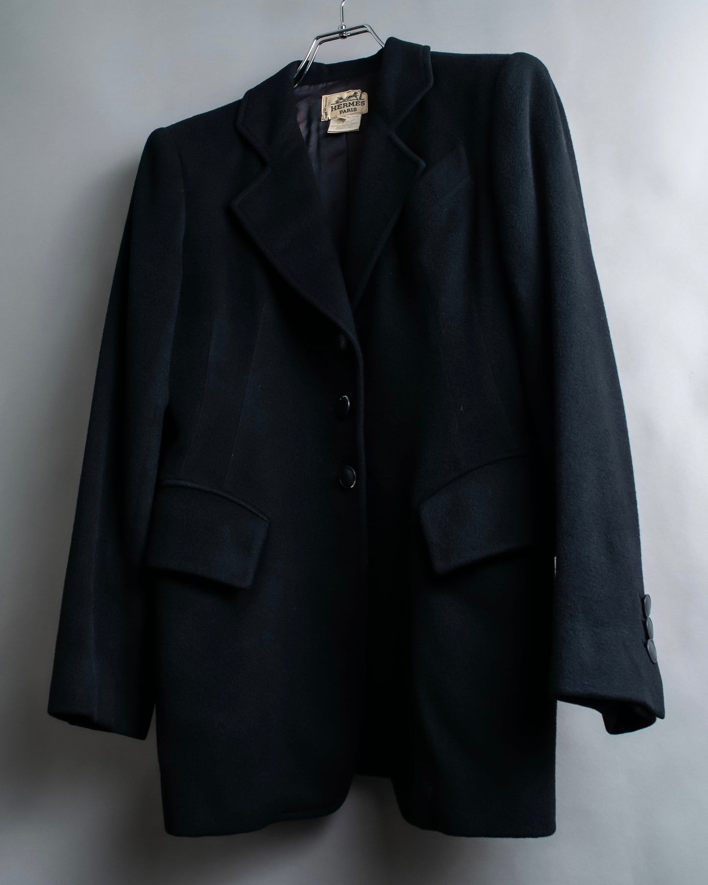 "HERMES" 100% cashmere shaped tailored jacket