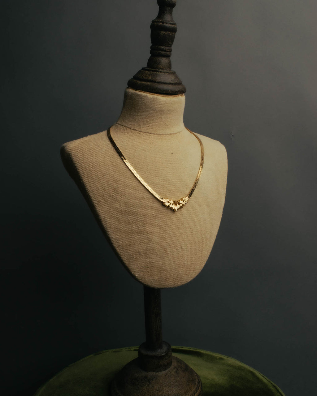 "Christian Dior" 80's-90's Rhinestone logo necklace