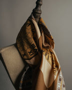 “Cartier“ 80’s-90’s Timepiece motif silk scarf