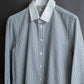 "YVES SAINT LAURENT" Fine pitch stripe pattern clerical design shirt